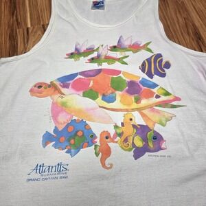 Vintage Atlantis Submarine Shirt Mens Large Hanes Beefy-T Tank Grand Cayman 90s